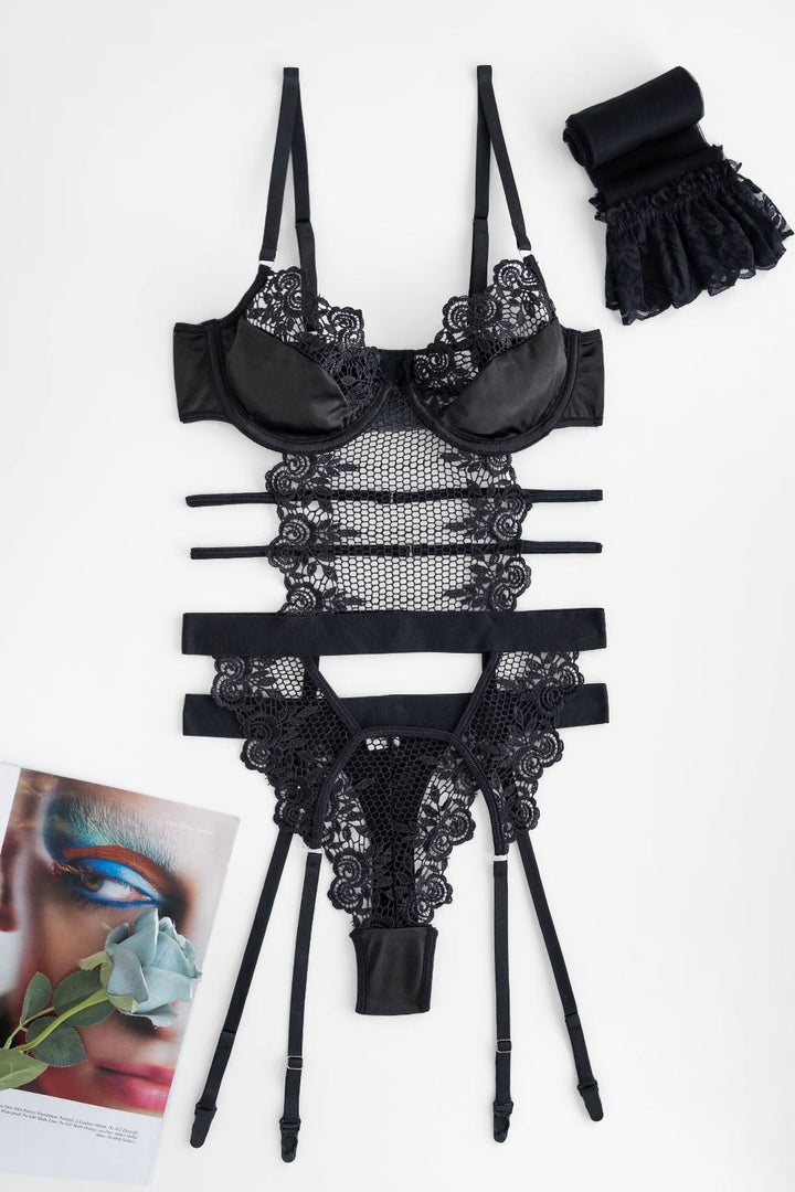 Lucia - Midnight Temptress Bodysuit